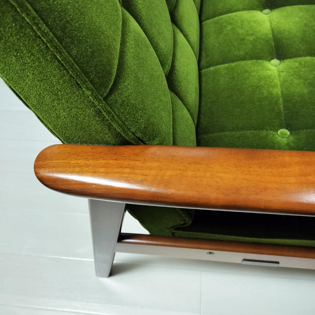 【カリモク60】 Kチェア ソファ 2人掛け モケットグリーン karimoku