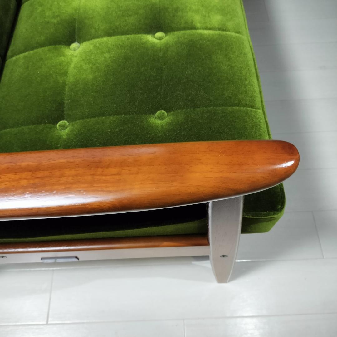 【カリモク60】 Kチェア ソファ 2人掛け モケットグリーン karimoku