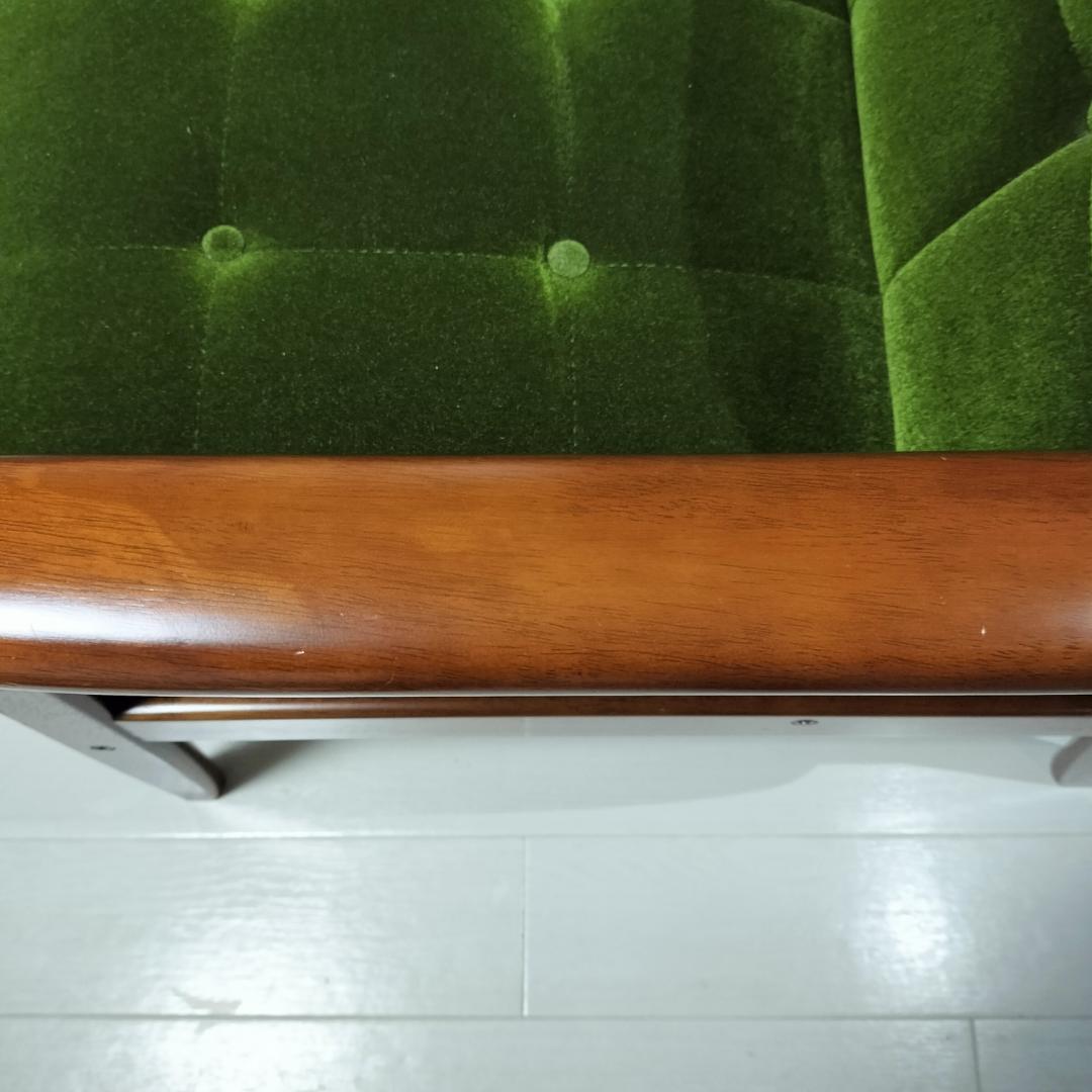 【カリモク60】 Kチェア ソファ 2人掛け モケットグリーン karimoku