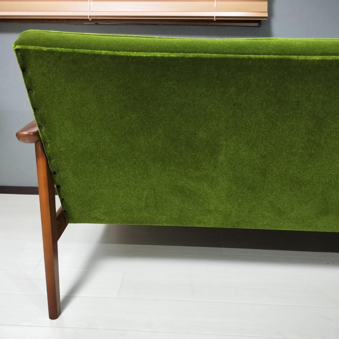 【カリモク60】 Kチェア ソファ 2人掛け モケットグリーン karimoku