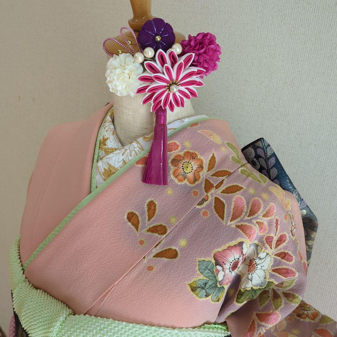 翠山工房 落款 振袖フルセット ９種セット正絹 辻が花 成人式 花絞り 裄丈69