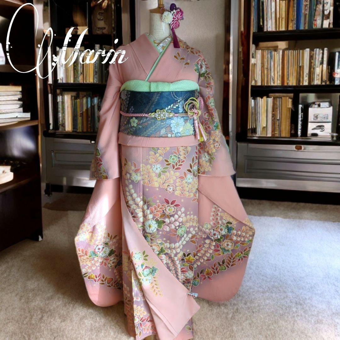 翠山工房 落款 振袖フルセット ９種セット正絹 辻が花 成人式 花絞り 裄丈69