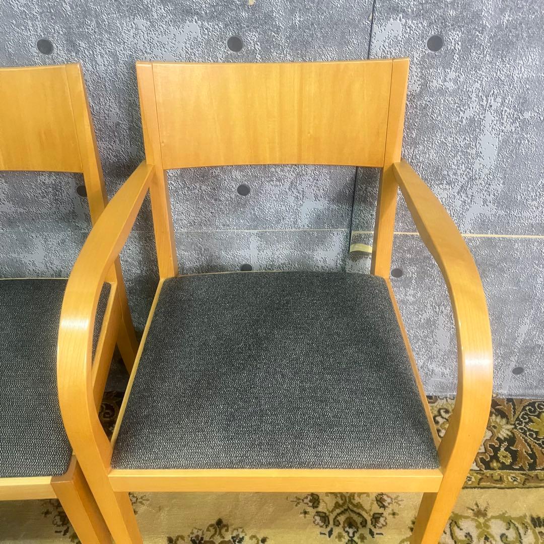 ꧁アルフレックス arflex꧂ダイニングチェア2脚 アーム食卓椅子 いす イス