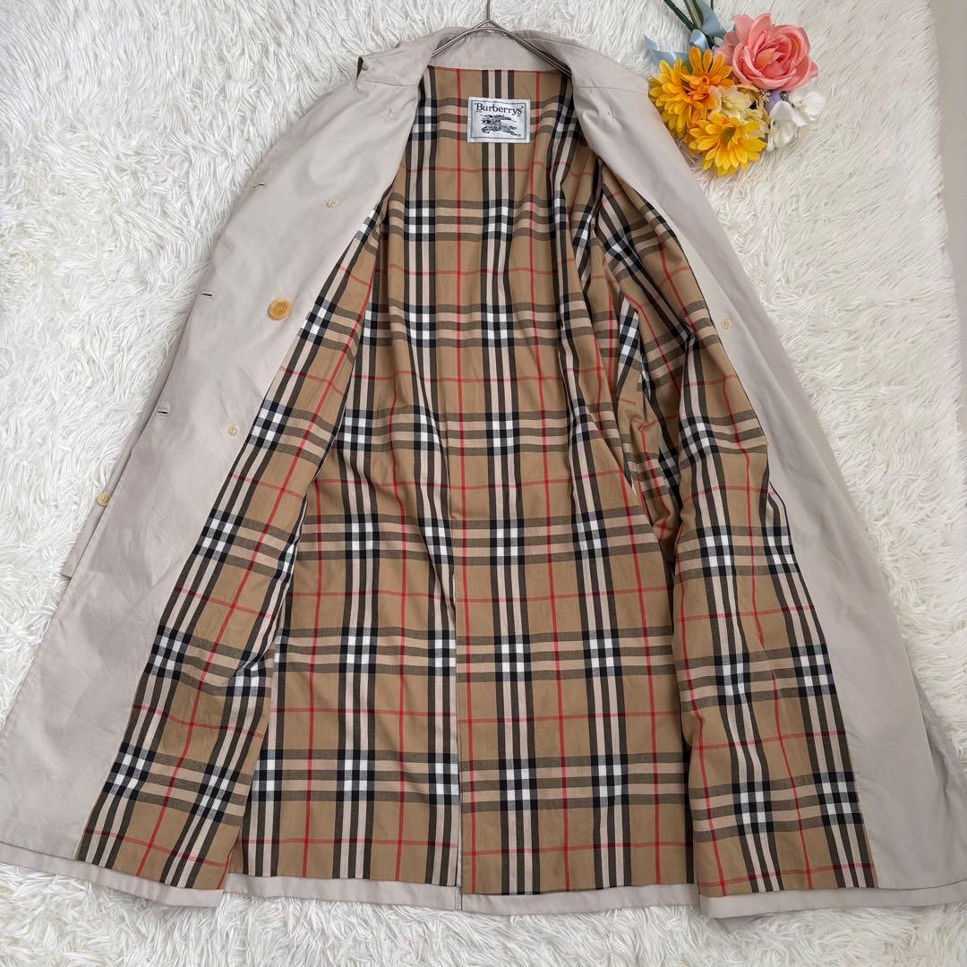 vintage バーバリー　スプリングコート　ノバチェック　ベルト　大きいサイズ