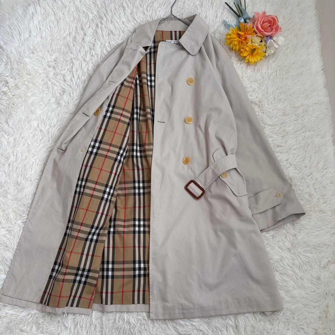 vintage バーバリー　スプリングコート　ノバチェック　ベルト　大きいサイズ