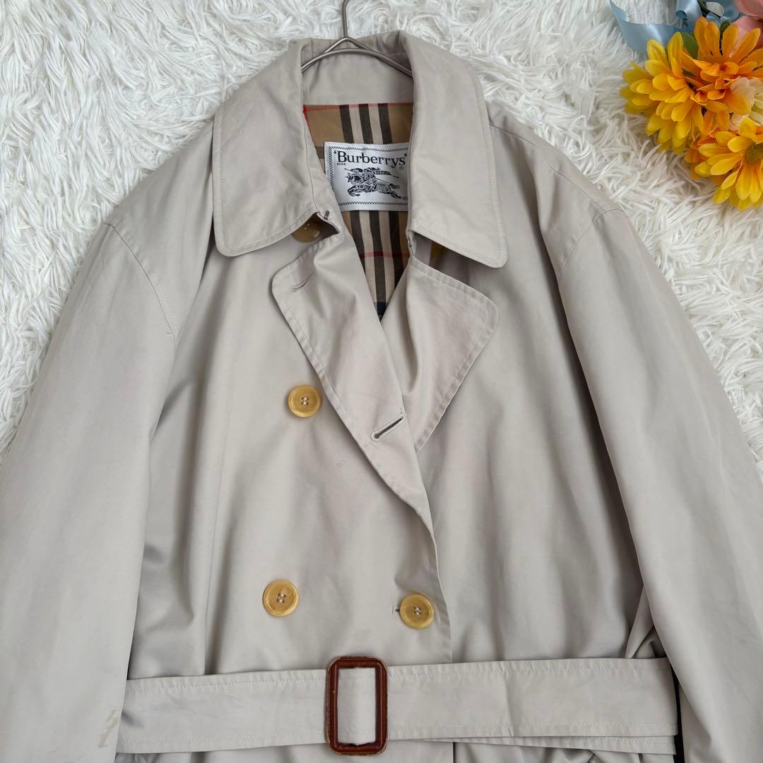 vintage バーバリー　スプリングコート　ノバチェック　ベルト　大きいサイズ