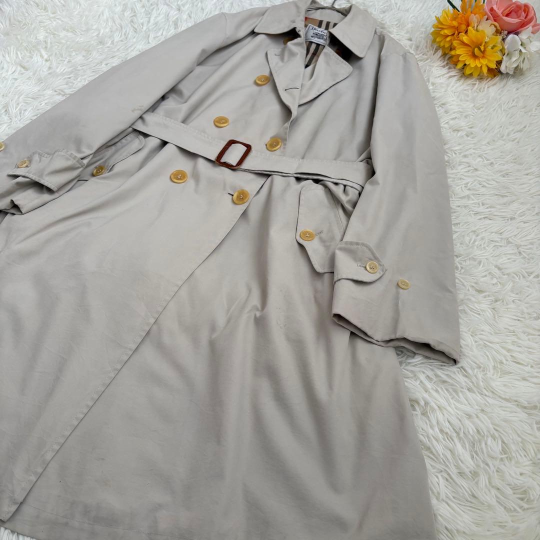 vintage バーバリー　スプリングコート　ノバチェック　ベルト　大きいサイズ