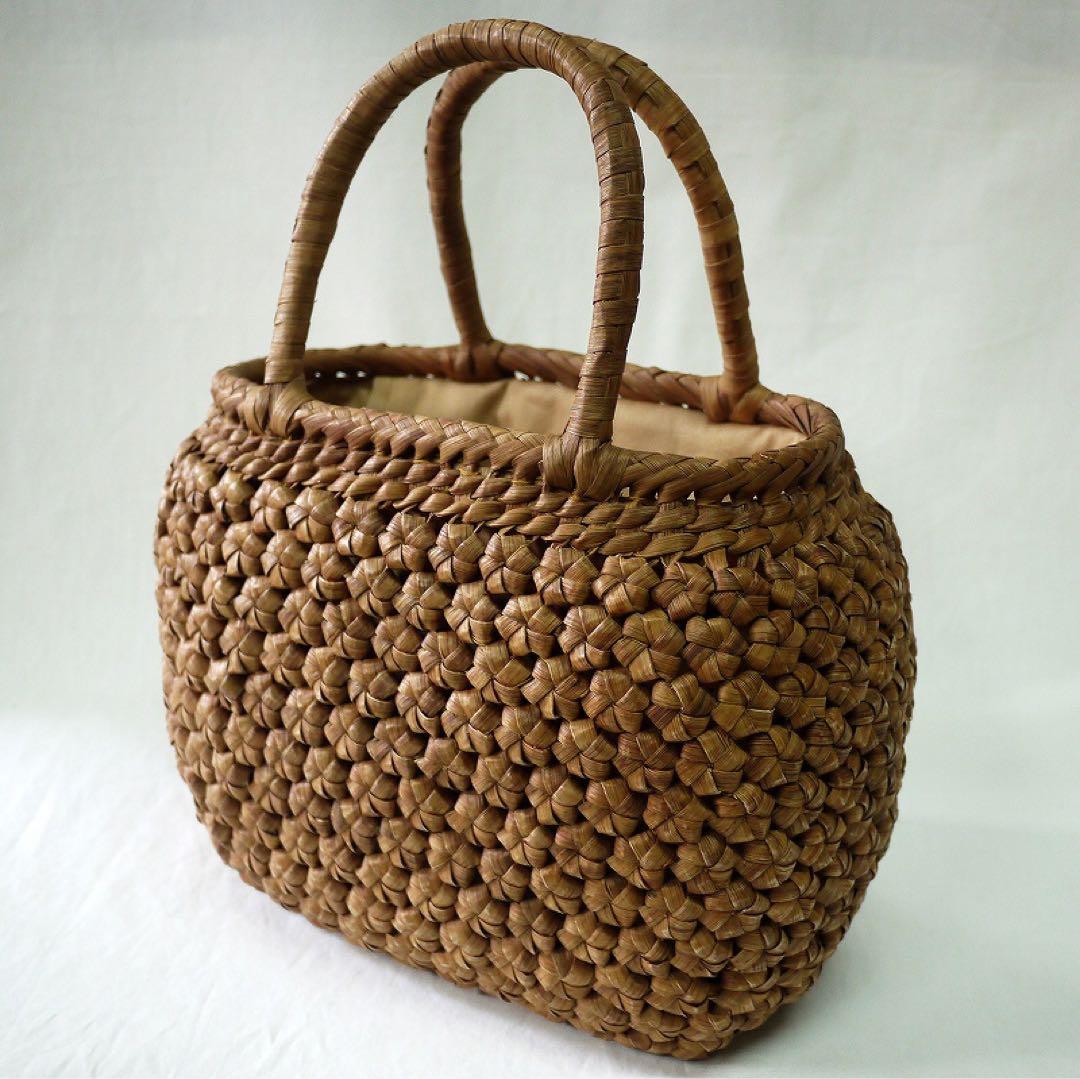 【特選】山葡萄（やまぶどう）かごバッグ 最高級 天然素材 六角花編み B8