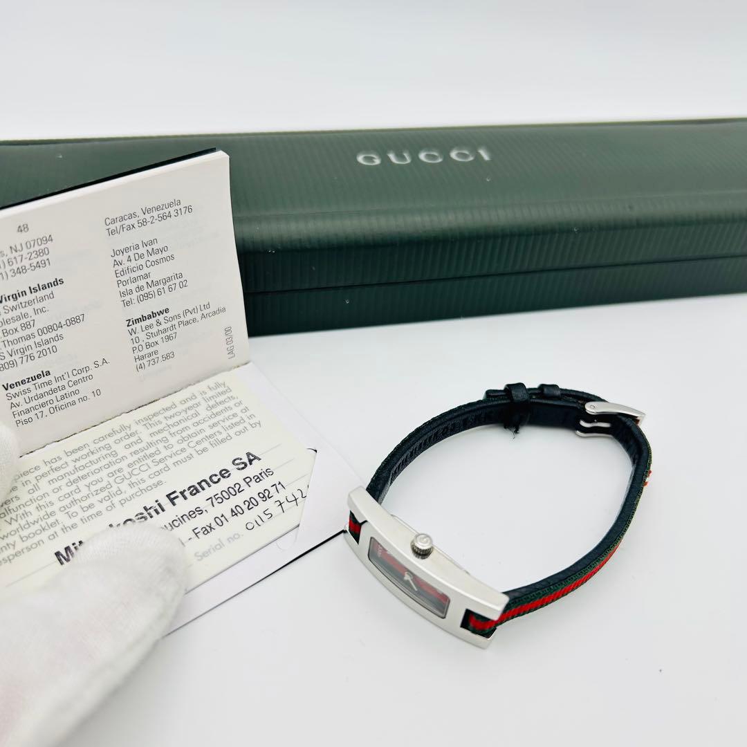 美品 グッチ 3900L 新品電池 シェリーライン ギャランティ 箱 腕時計