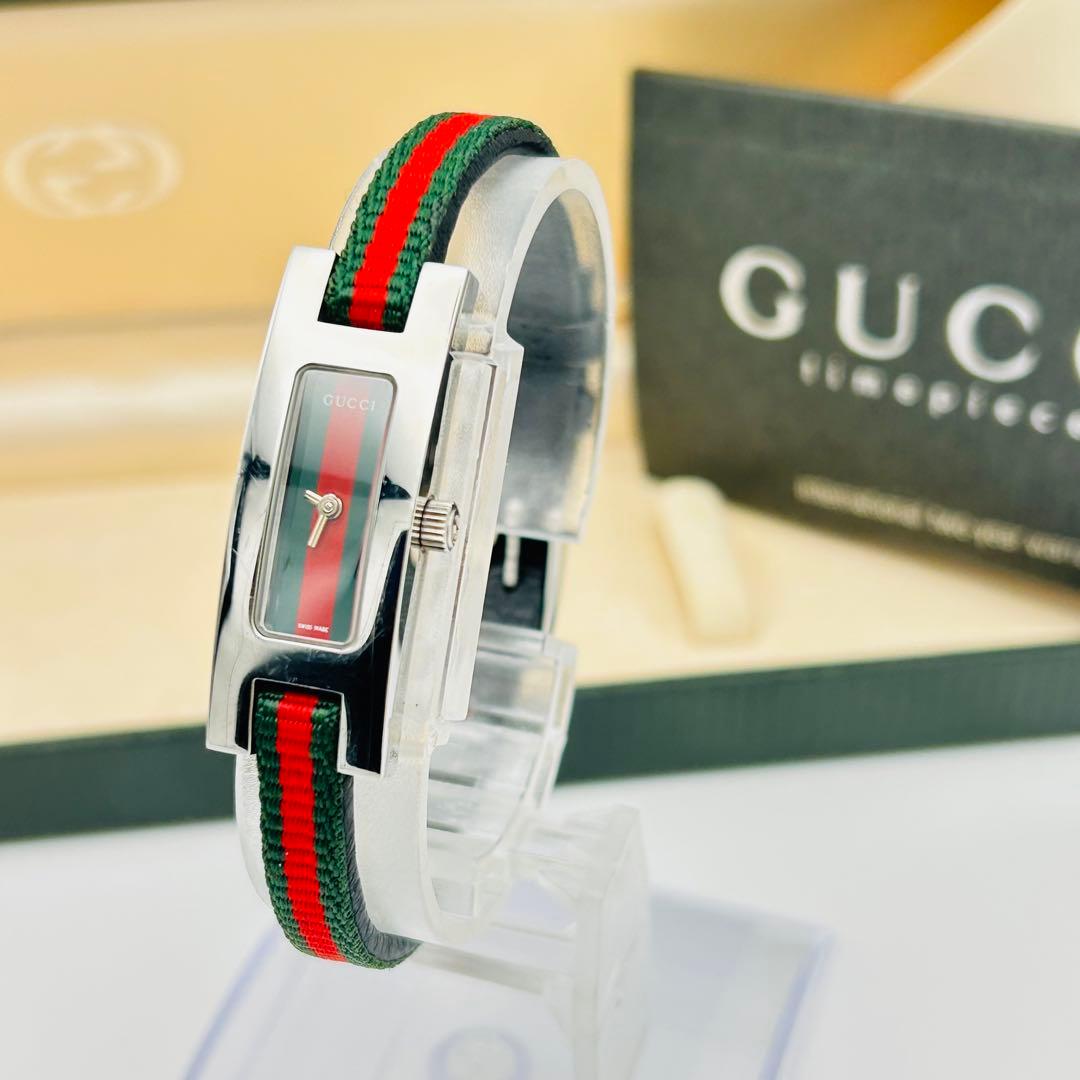 美品 グッチ 3900L 新品電池 シェリーライン ギャランティ 箱 腕時計