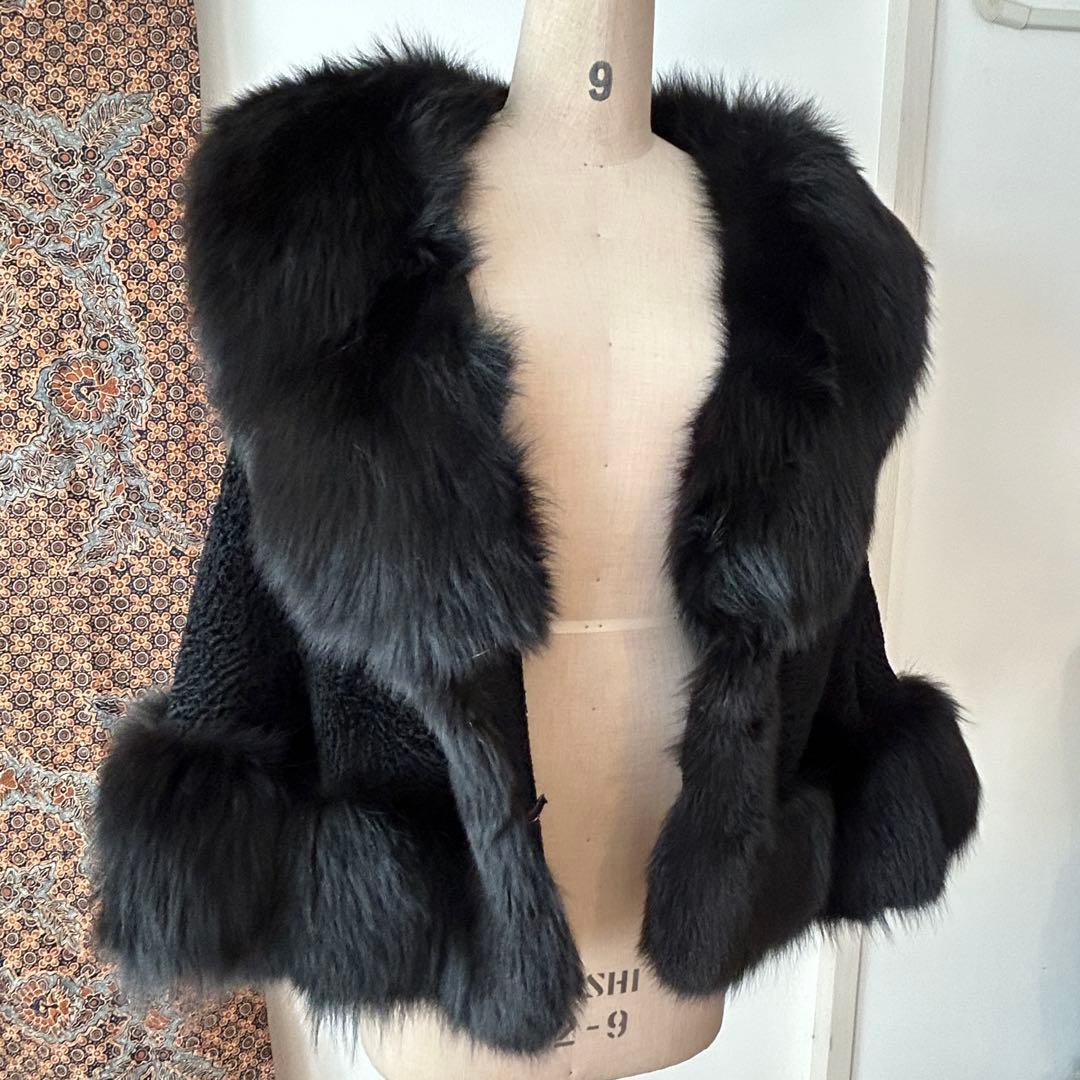 豪華！ベビーラムにFOXトリミングのケープマント　洋装にも和装にも