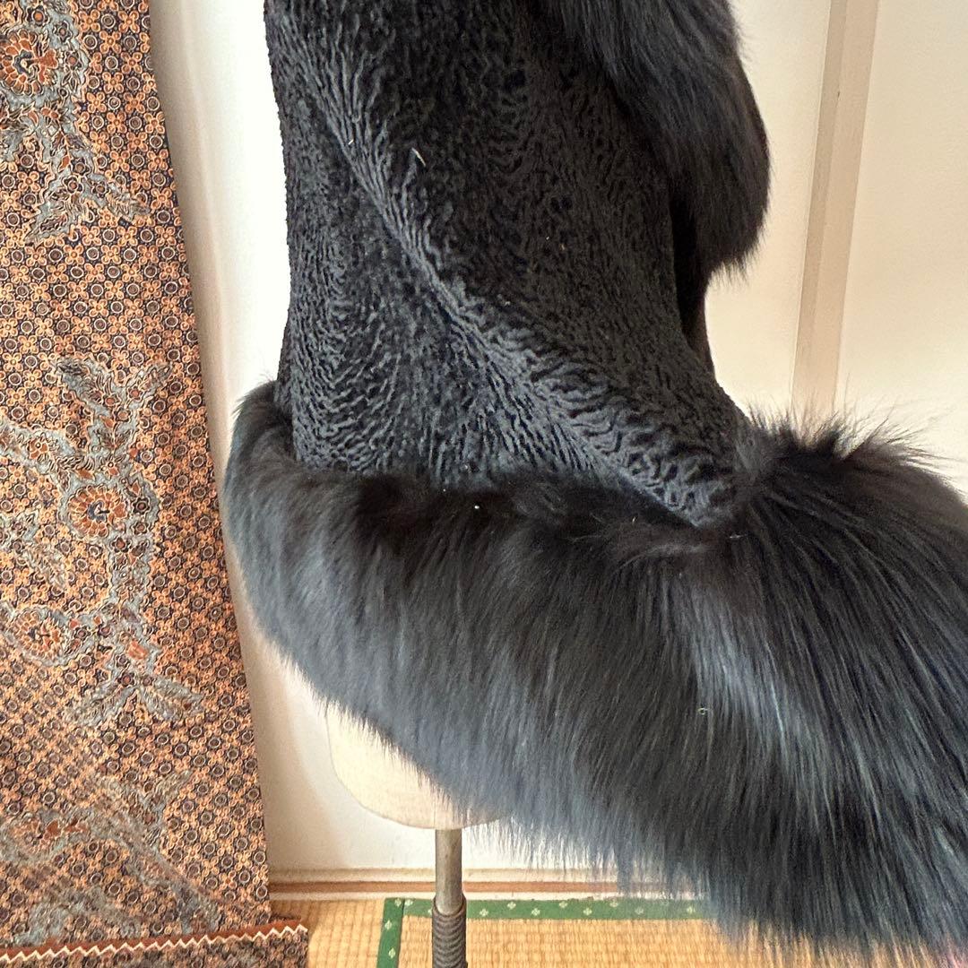 豪華！ベビーラムにFOXトリミングのケープマント　洋装にも和装にも