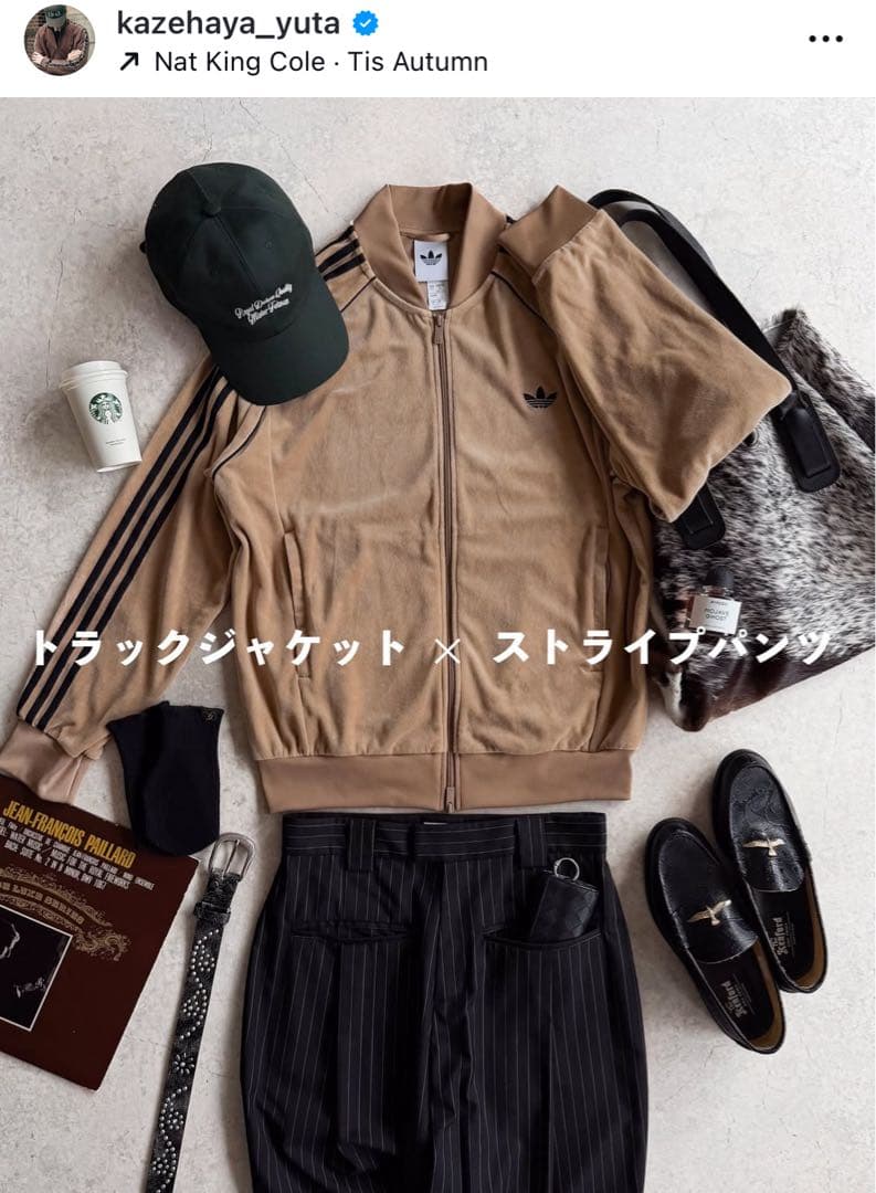 希少XS⭐️adidasアディカラー ブラウン ベロア トラックトップ 風早ゆうた