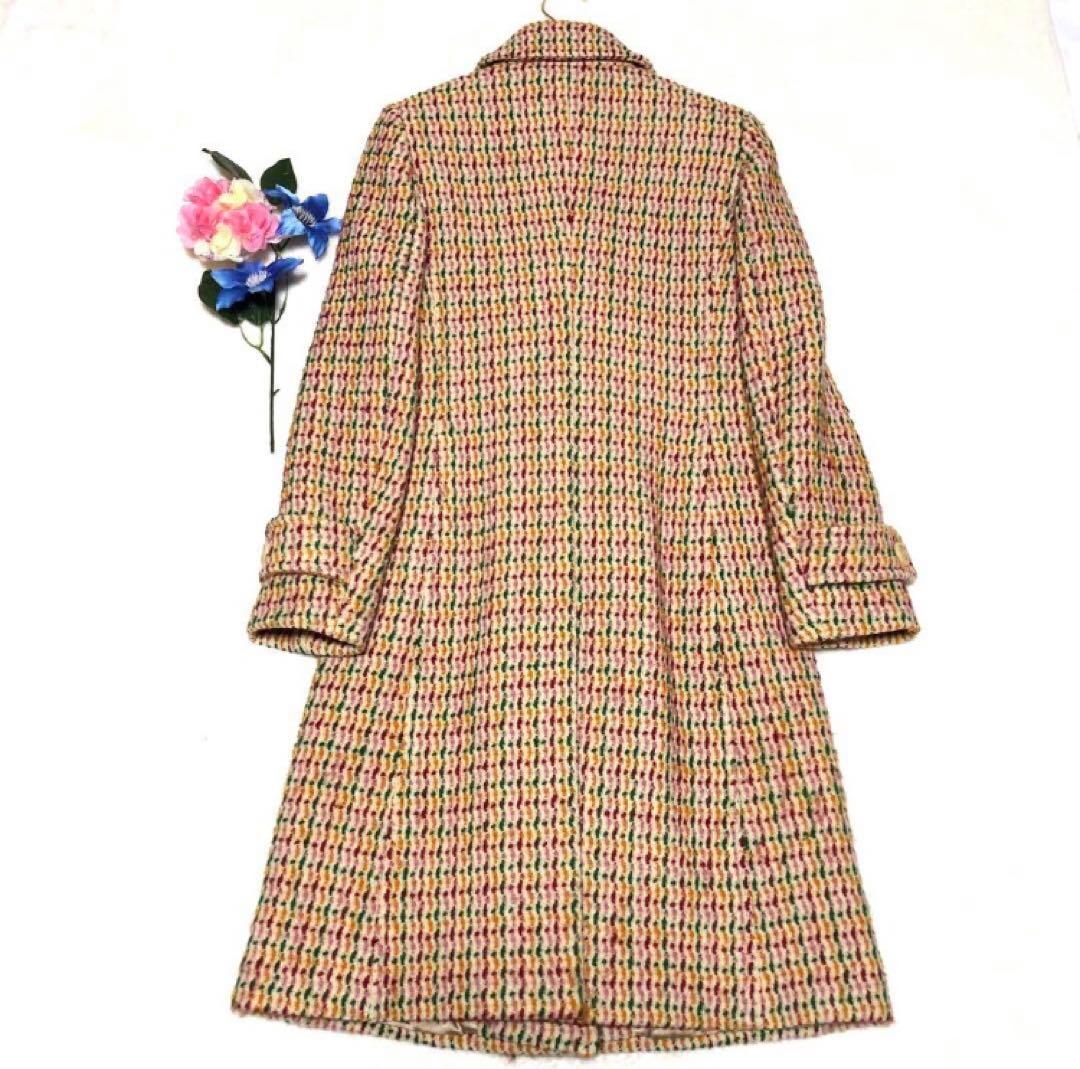 未使用級　マックスマーラ　チェスターコート　ツイード　マルチカラー　ウール