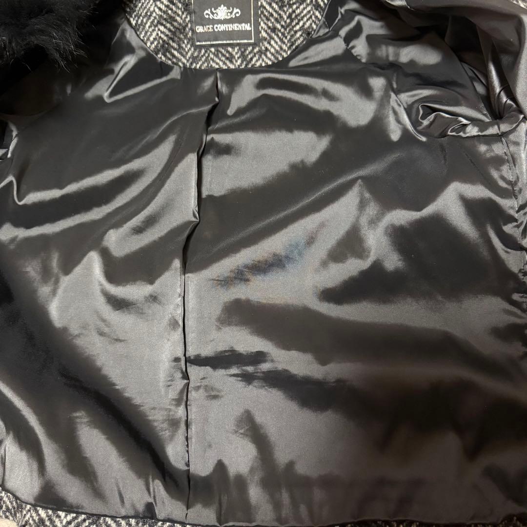 美品◆クリーニング済◆グレースコンチネンタル◆Foxファーツイードジャケット