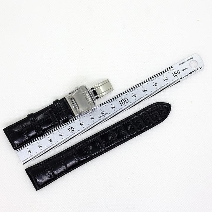 新品　SEIKO 純正レザー時計ベルト 黒 20mm バックル付き