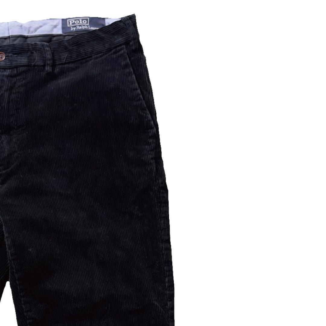 ポロ コーデュロイ 黒 ブラック 太畝 アイビー トラッド ビンテージ 古着