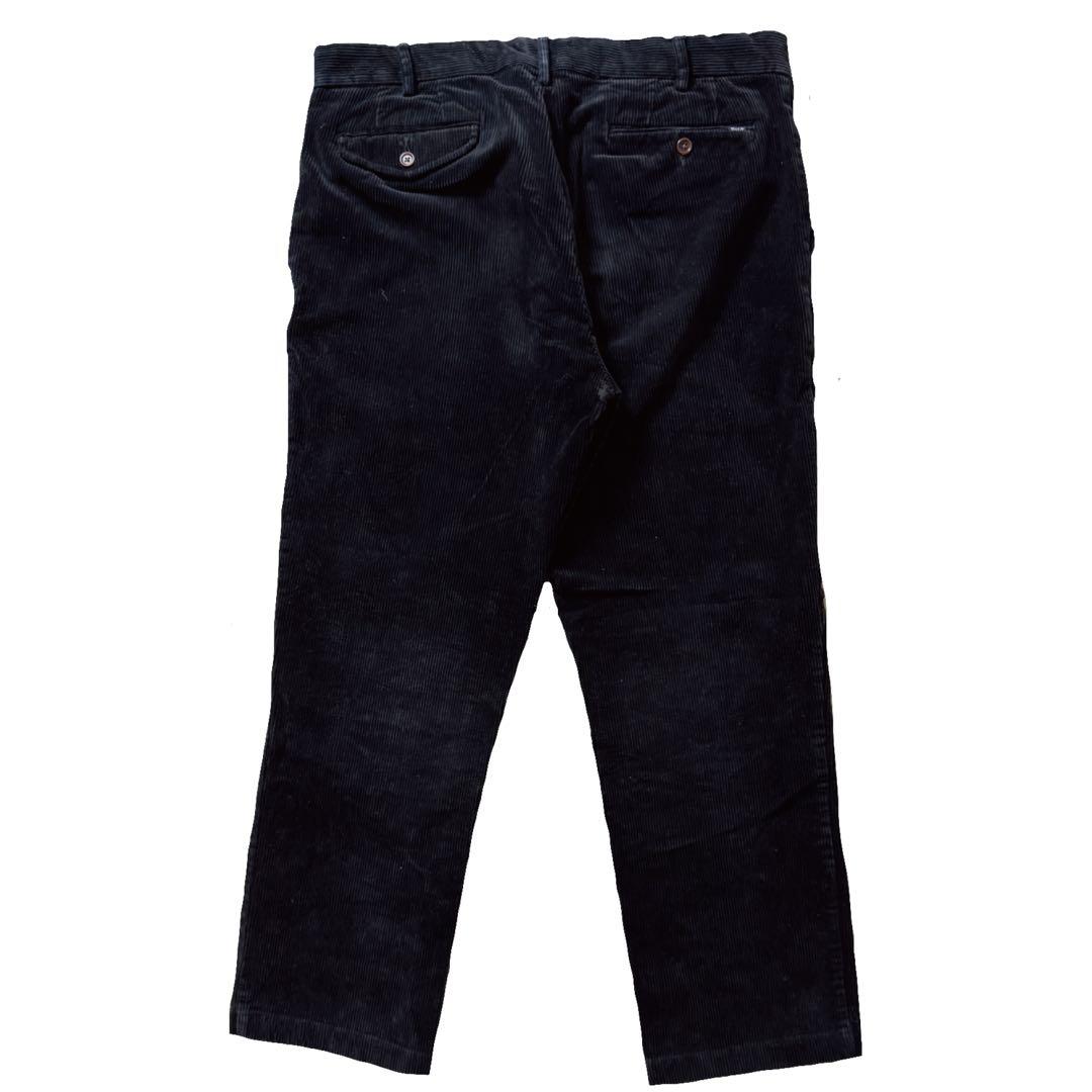 ポロ コーデュロイ 黒 ブラック 太畝 アイビー トラッド ビンテージ 古着