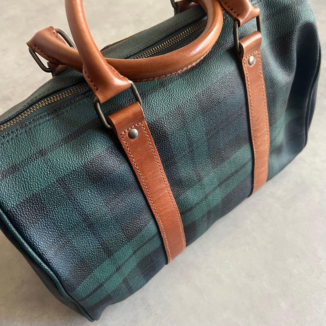 ラルフローレン ボストン バッグ ブラックウォッチ レザー 旅行