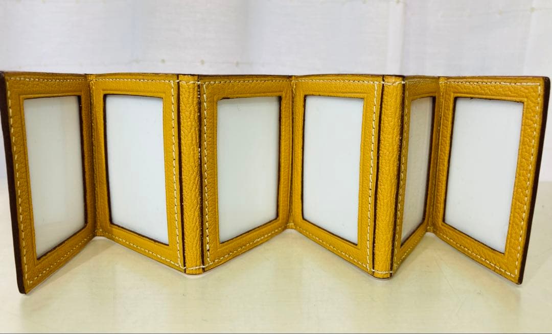 エルメス　ミニフォトフレーム　6枚用　イエロー　HERMES ギフト対応可能