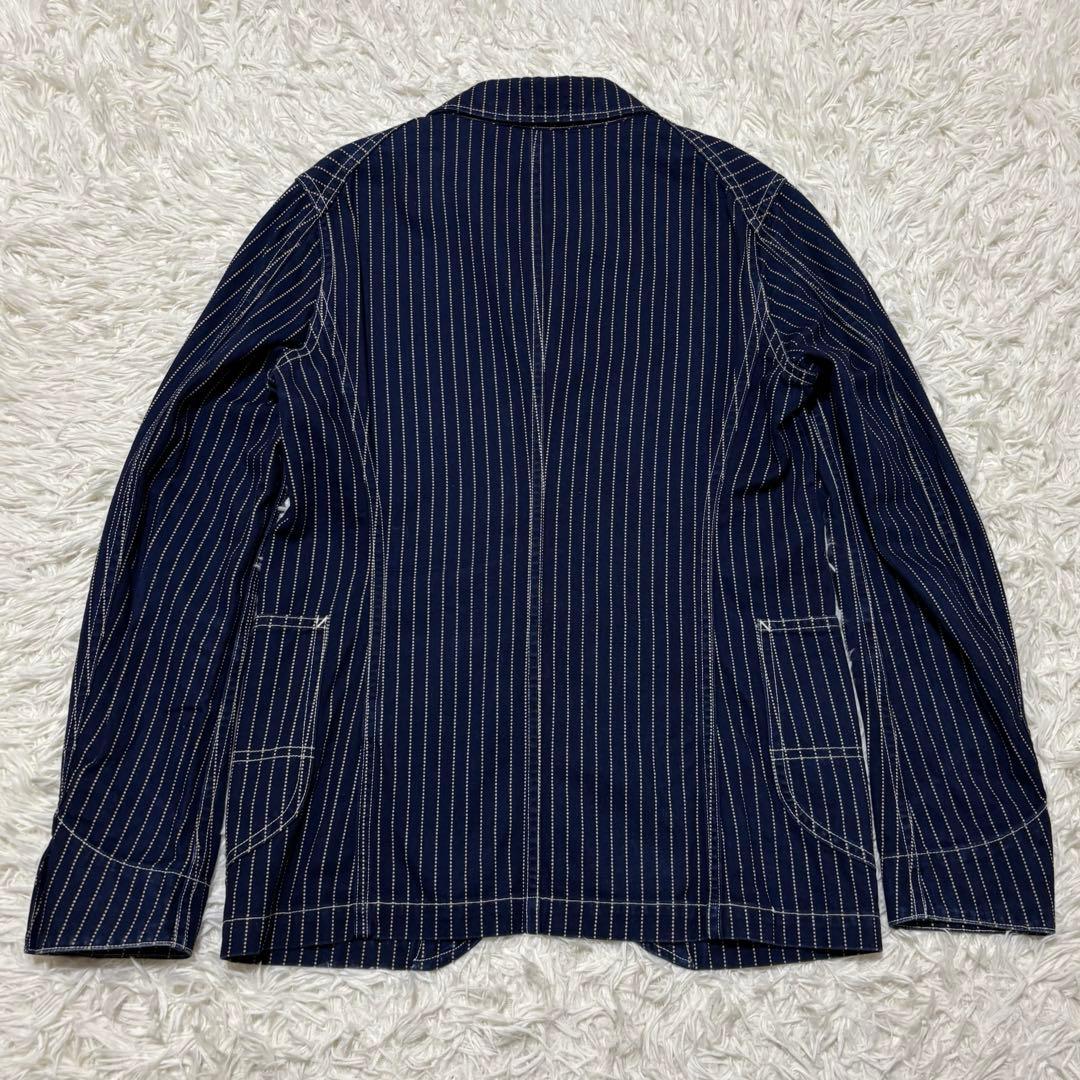 MARKAWARE ネイビー ストライプ カバーオール 金ボタン