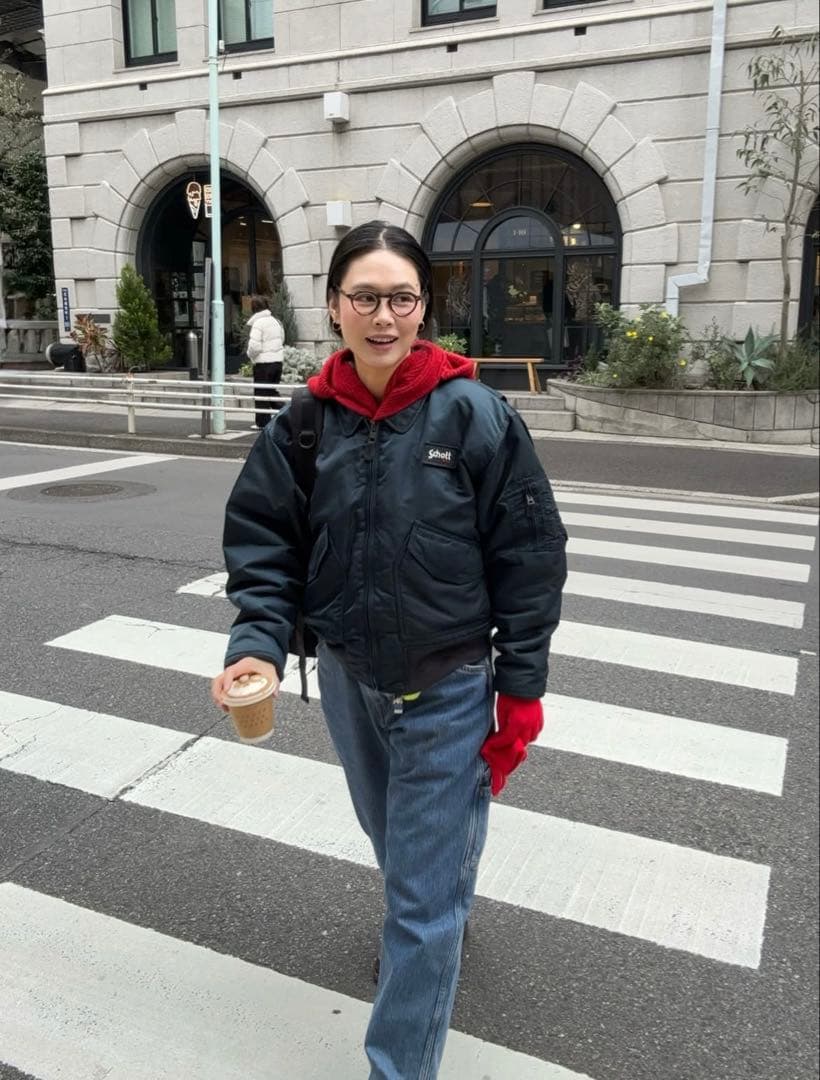 激レア田中シェン着Schott NYC flight jacket L Navy