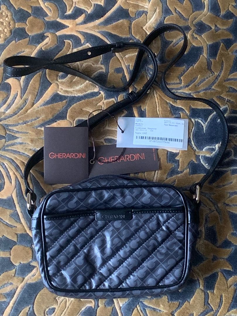 新品GHERARDINI グレー ナイロン ショルダーバッグ