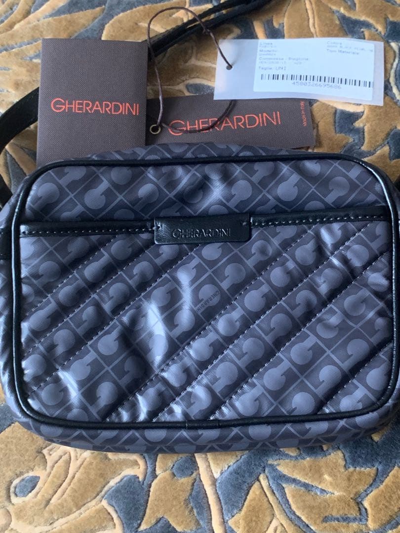 新品GHERARDINI グレー ナイロン ショルダーバッグ