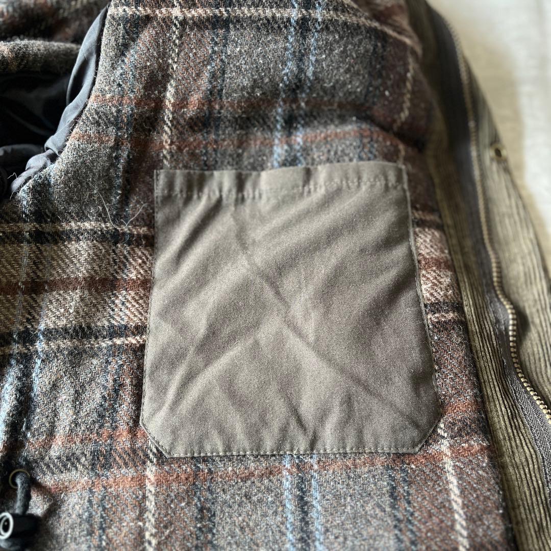 【美品】LONDON FOG ハンティングジャケット コーデュロイ襟 裏地 茶