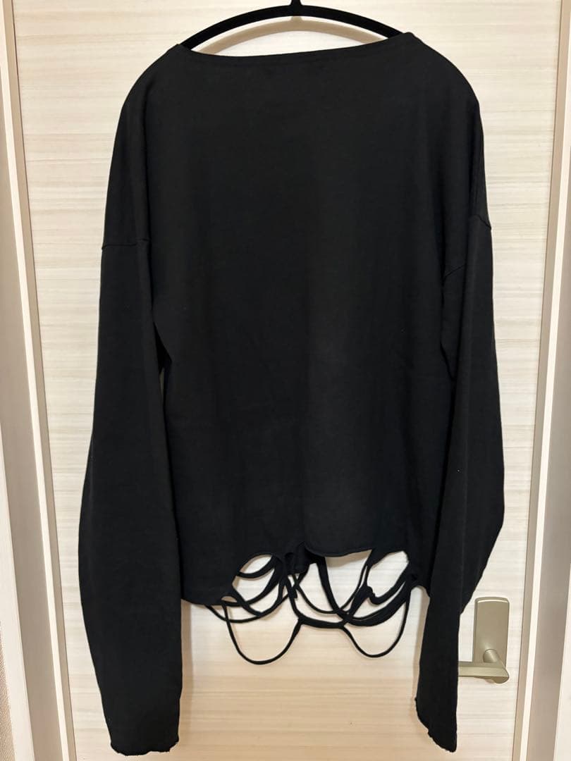 GRANCY / ラインストーンデザイン グラフィックダメージロンT