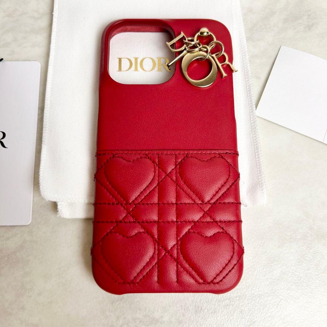 【ほぼ未使用】Dior iPhone15promax Lady Dior ハート