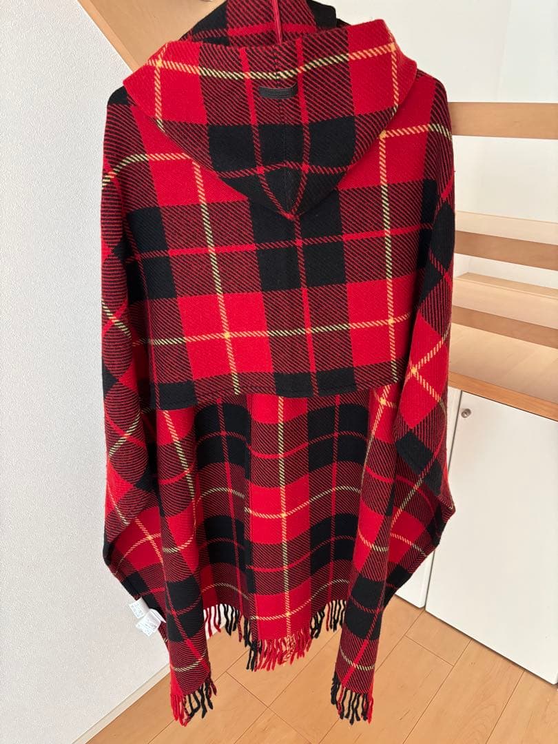 バーバリーブルーレーベル ポンチョ ケープコート フード チェック 38