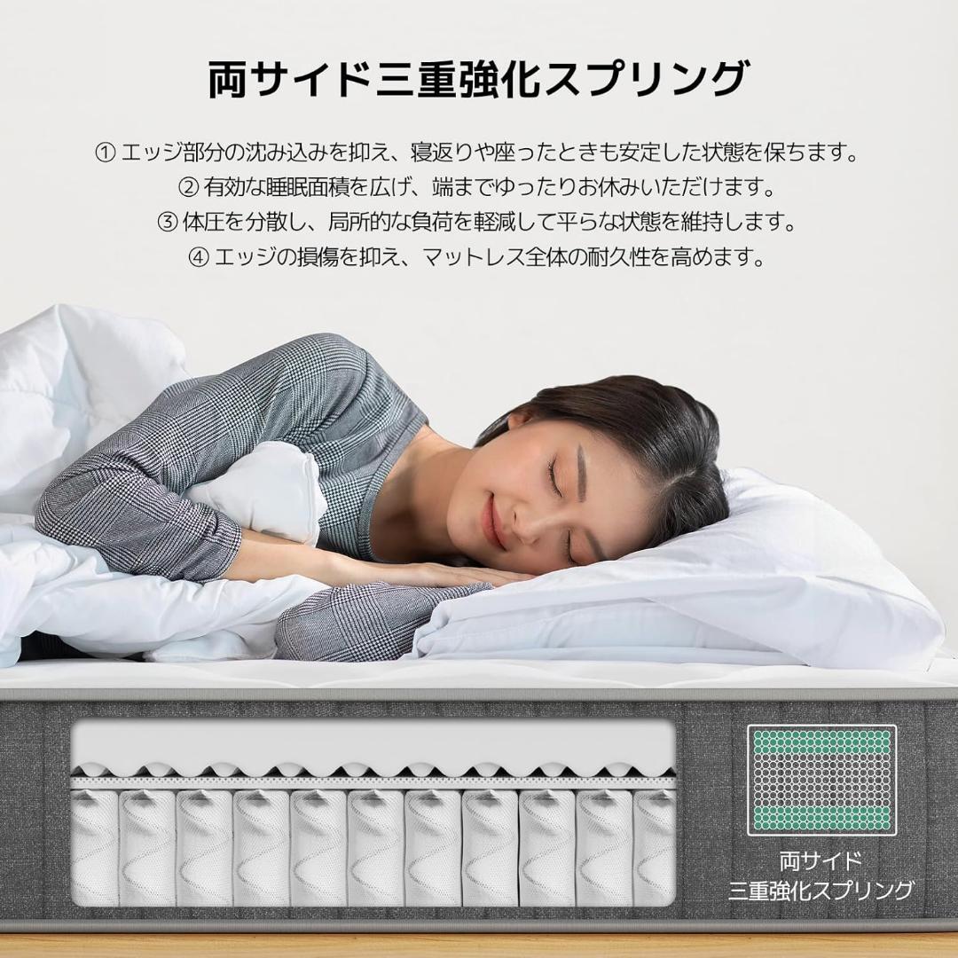 Novilla マットレス クイーン 硬め 極厚20cm コイル