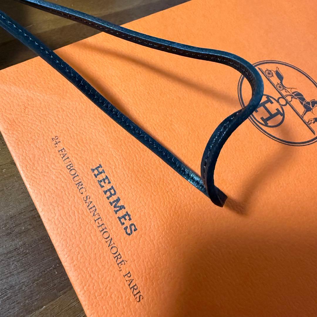 エルメス　HERMES ラニエール　黒　ブラック　希少　革紐　ネックレス