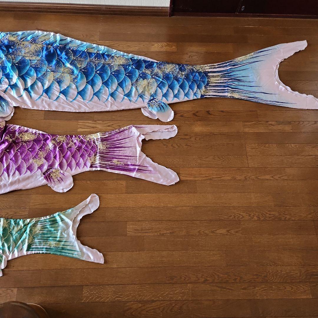 中古　鯉のぼり　5体と吹流し セット　友禅染　約5メートル