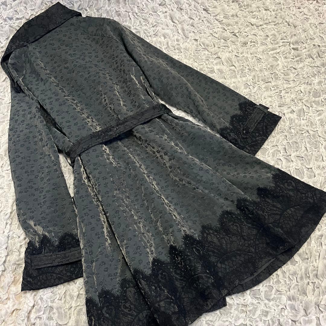美品【ZIN KATO】トレンチコート 42サイズXL レース 日本製 シルク