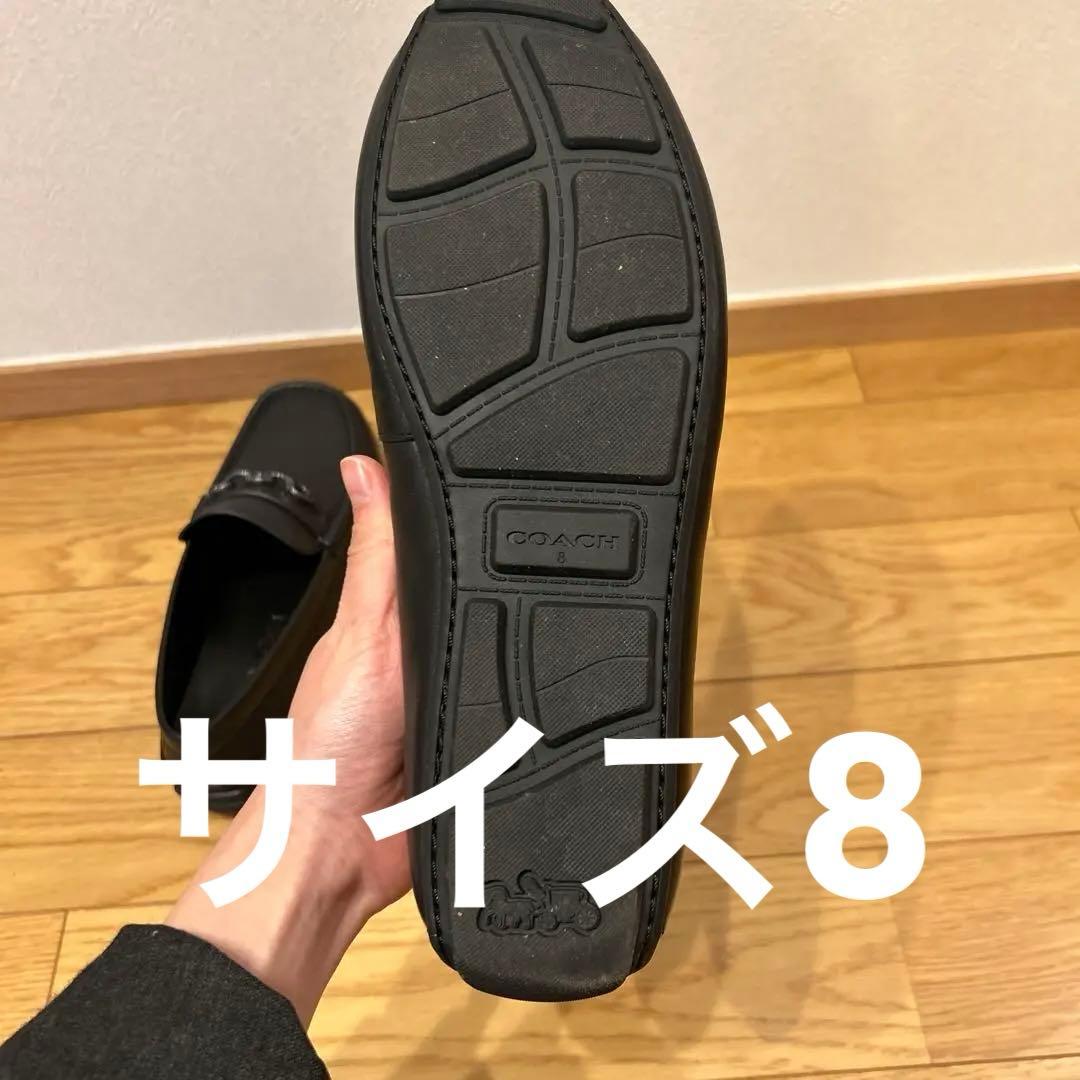 【タイムセール中】COACH 黒　デッキシューズ