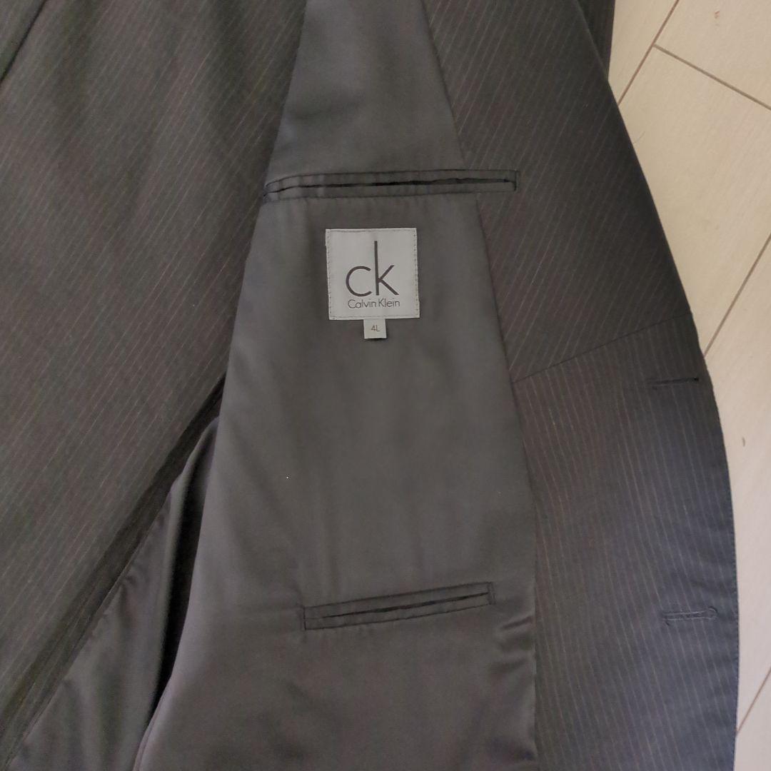 【サイズ4L】  ブラックストライプスーツ