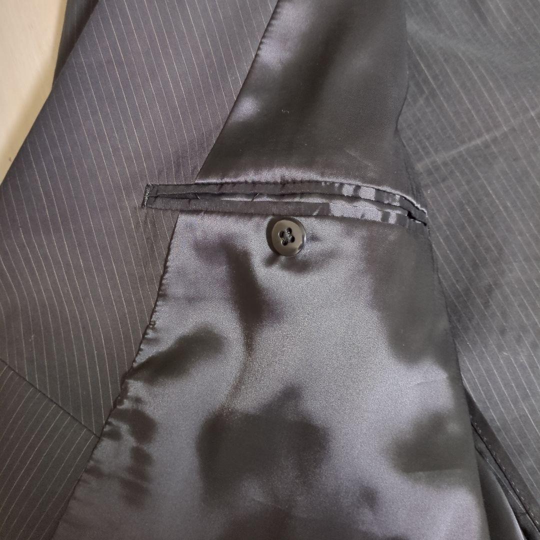 【サイズ4L】  ブラックストライプスーツ