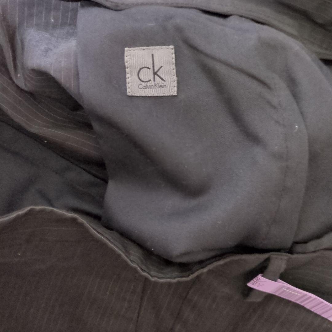 【サイズ4L】  ブラックストライプスーツ