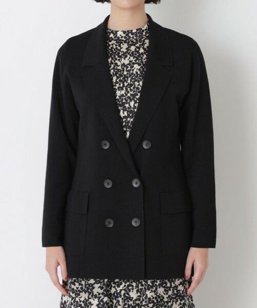 エポカ　epoca La maglia ミラノリブ　ニットジャケット　ダブル