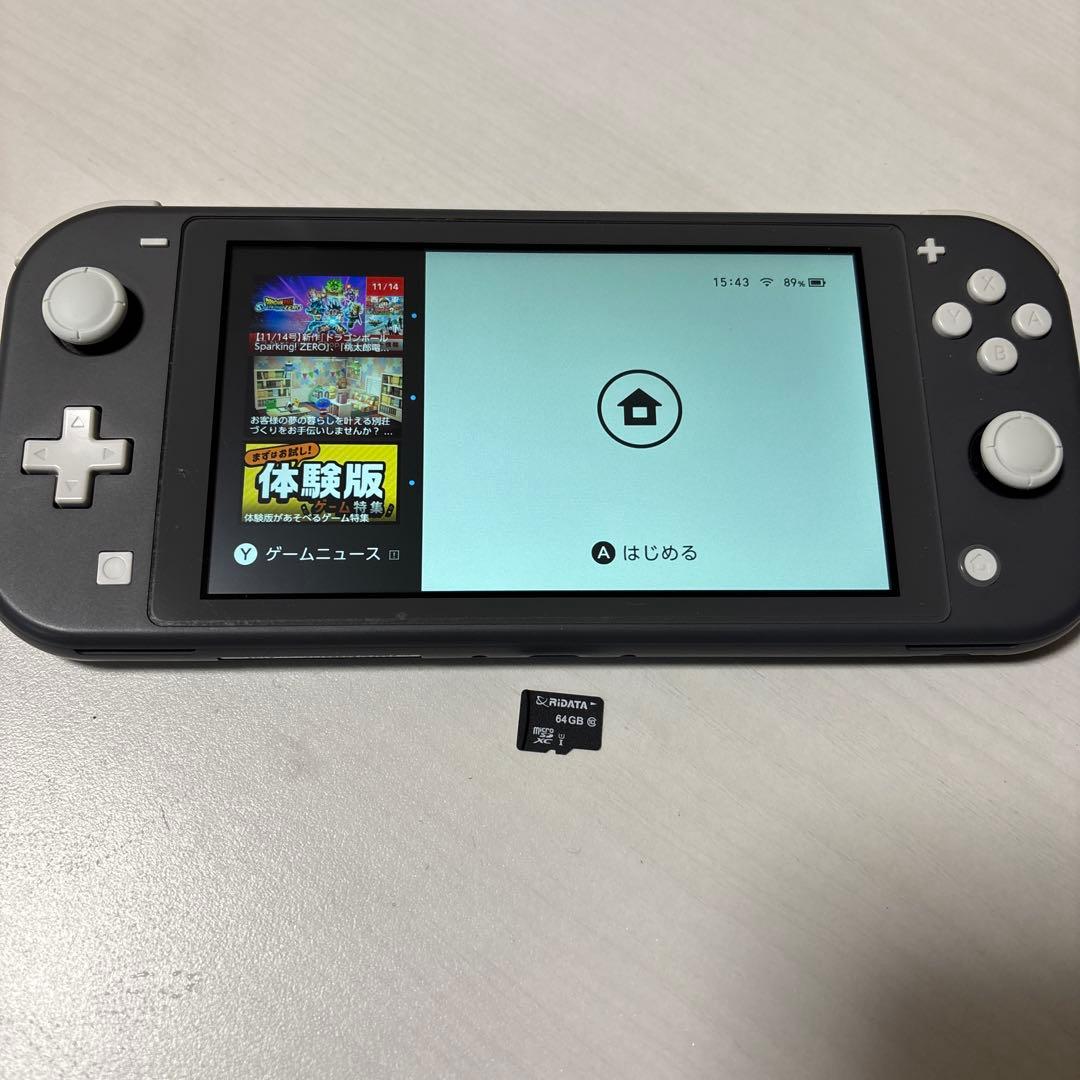 Nintendo Switch Lite グレー 本体 SDカード64GB