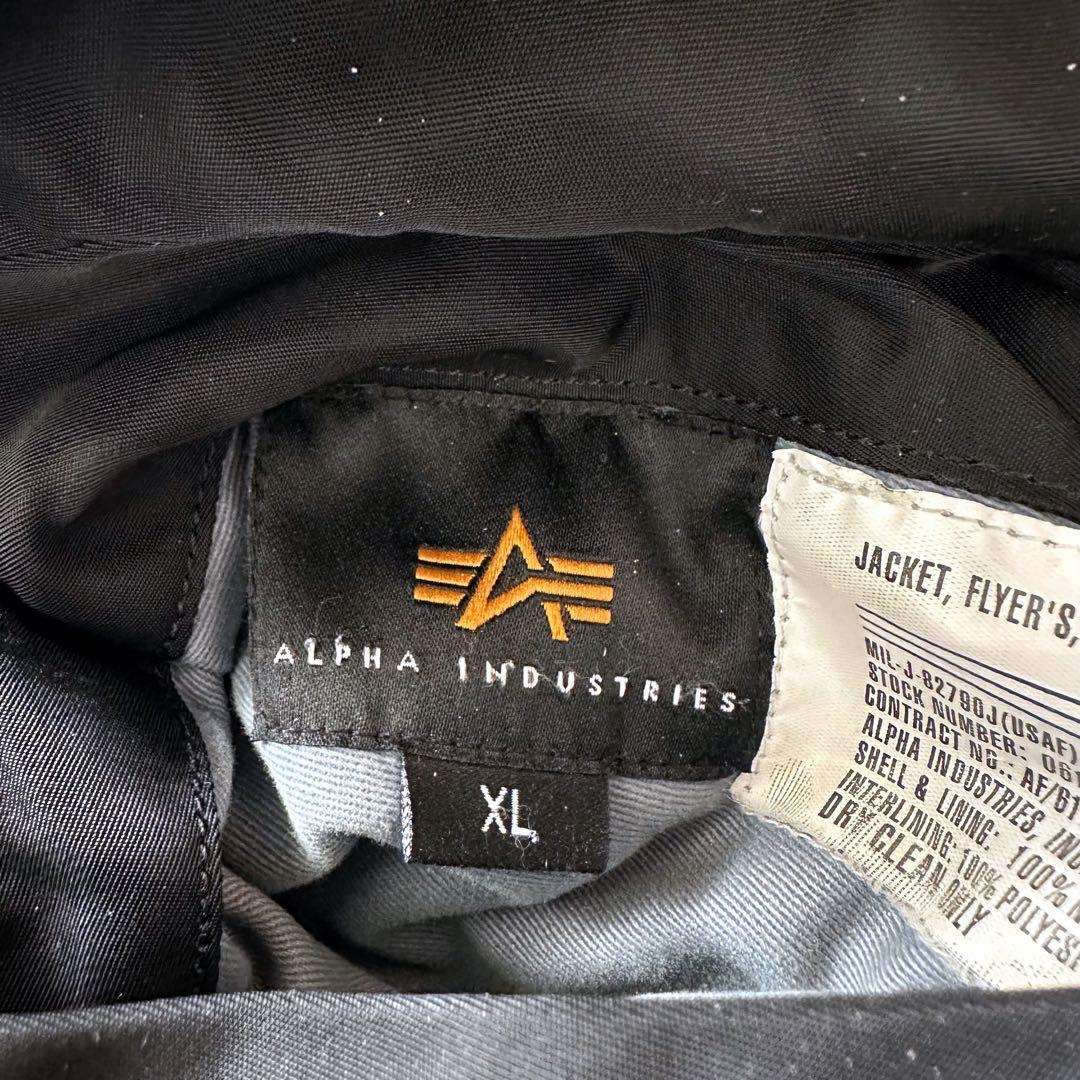 アルファ　MA-1 フライトジャケット　ブラック　XLサイズ　ミリタリー