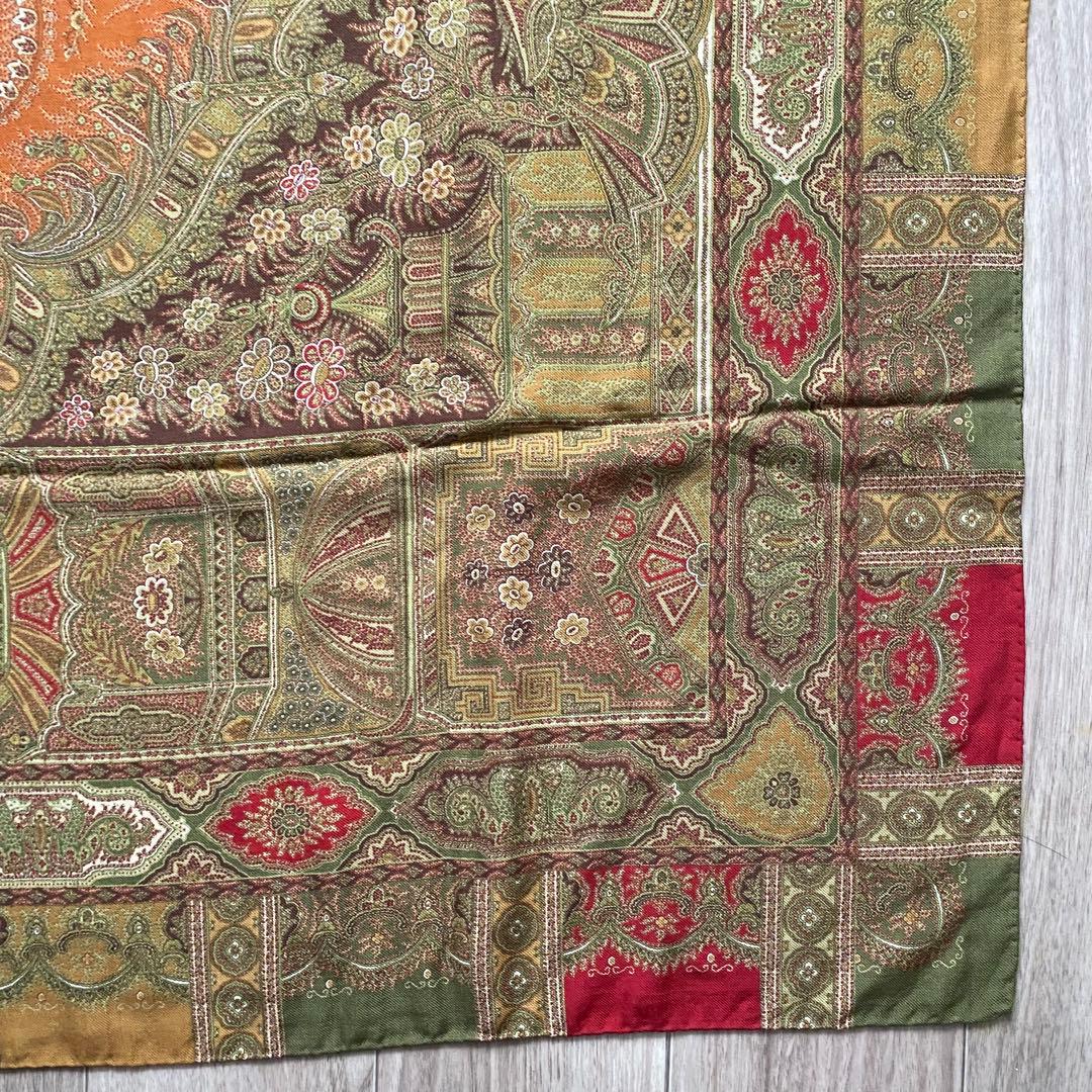 ETRO エトロ ウールシルク 大判スカーフ ストール イタリア製