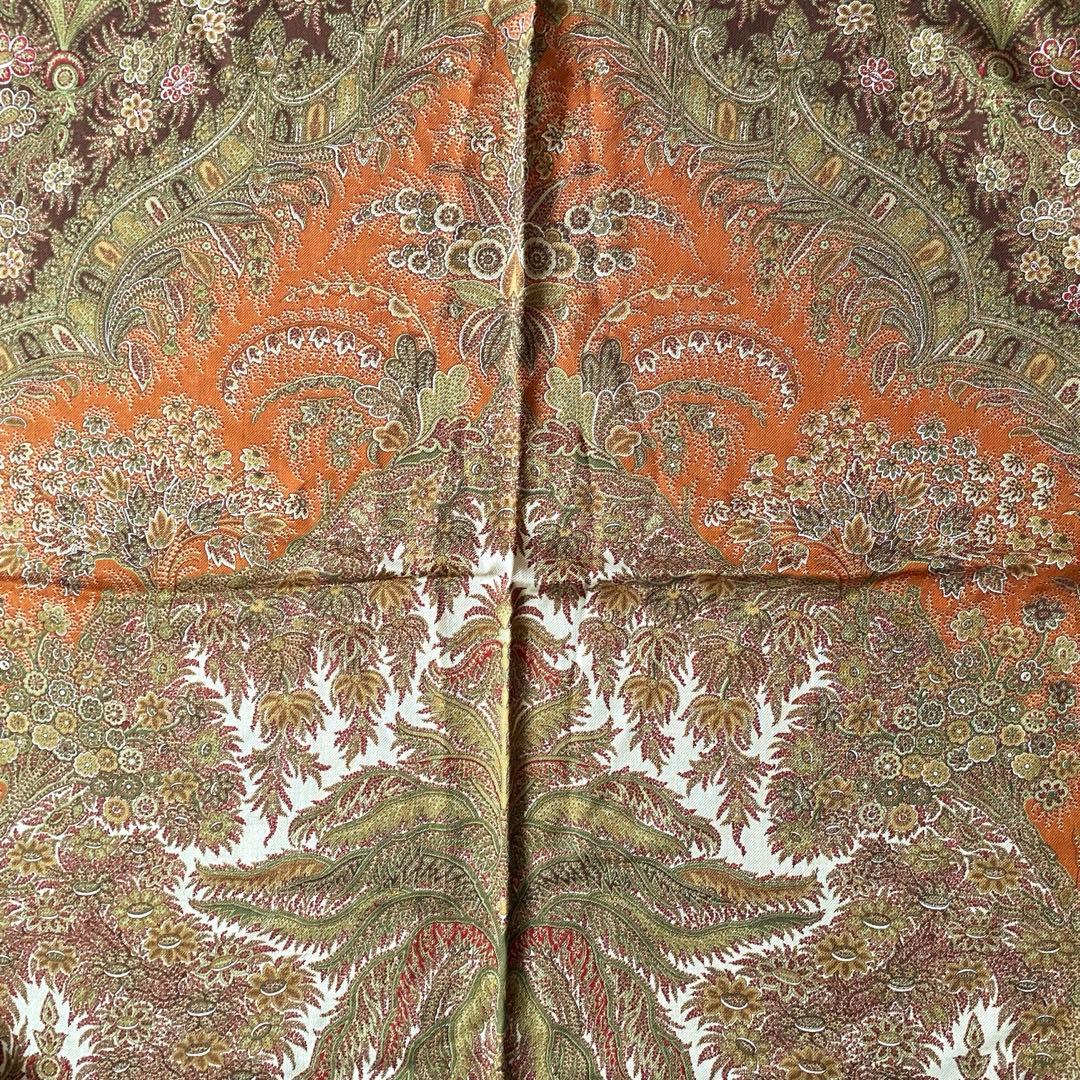 ETRO エトロ ウールシルク 大判スカーフ ストール イタリア製