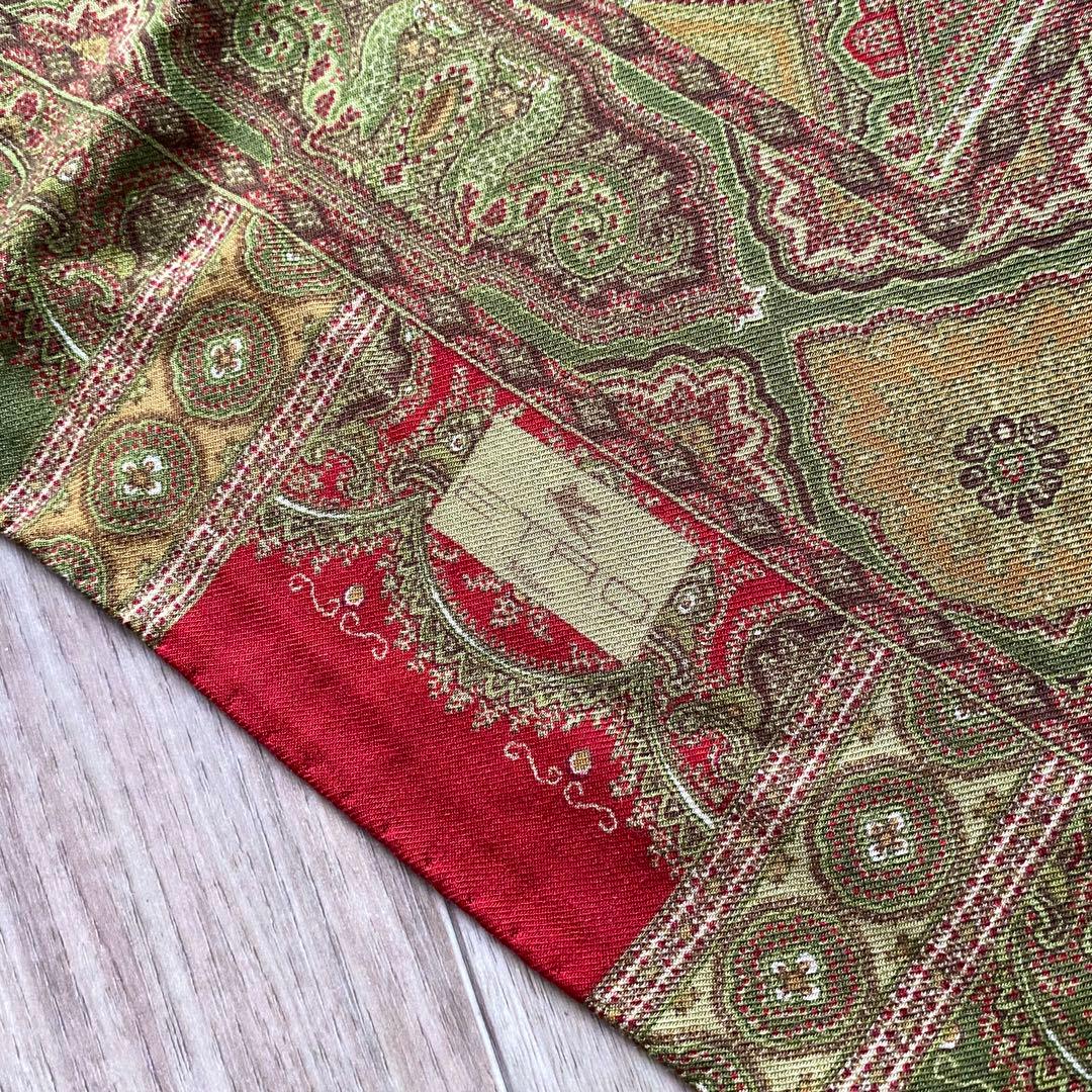 ETRO エトロ ウールシルク 大判スカーフ ストール イタリア製