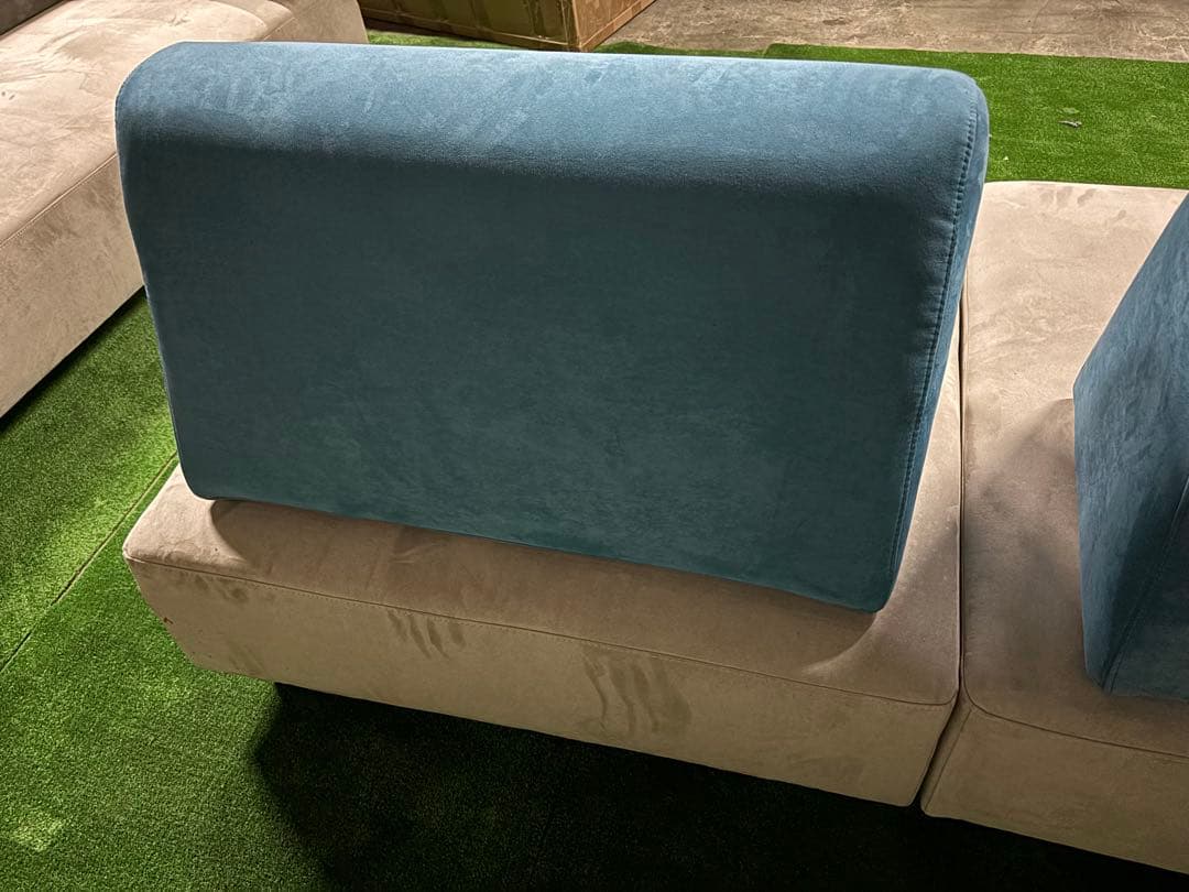 【美品】アイランドソファ 2個セット グレー ブルー