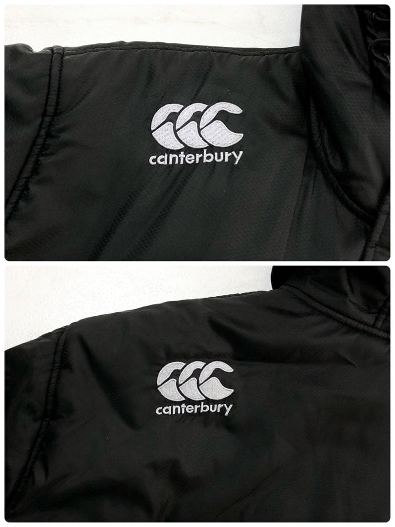 【未使用級】カンタベリー ベンチコート 中綿 フード ロゴ 洗える ブラック L