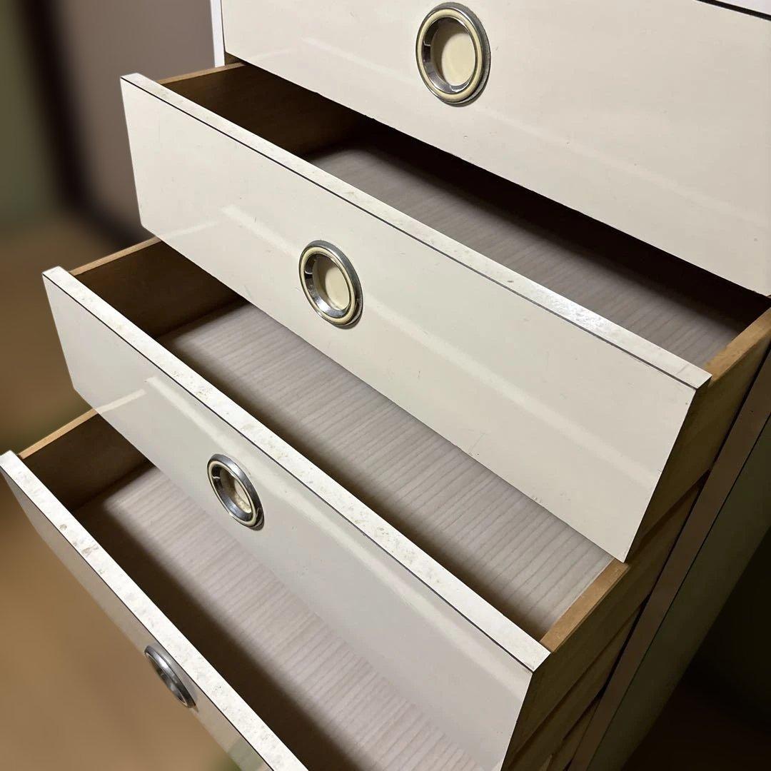 シ*ゲ様 ホワイト 木製 7段タンス 昭和レトロ　チェスト