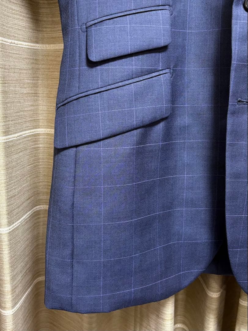 【ドーメル】TAKEO KIKUCHI 最高級スリーピーススーツ　ネイビー